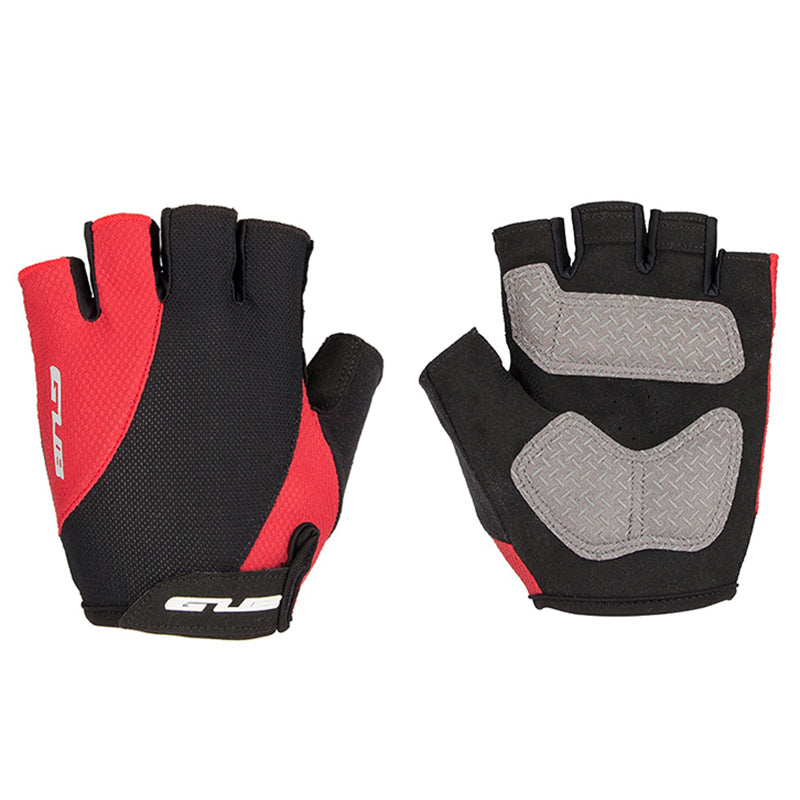 S056 1Pair Half Finger Bicycle Gloves Wear-resistant Anti-slip Gloves Breathable Hands Protective Gear for Cycling Riding - Red / XL