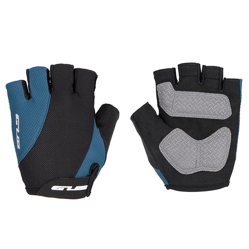 S056 1Pair Half Finger Bicycle Gloves Wear-resistant Anti-slip Gloves Breathable Hands Protective Gear for Cycling Riding - Navy Blue / S