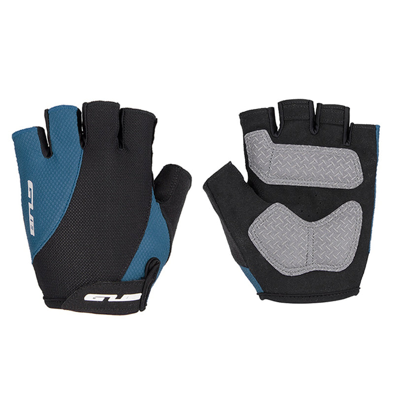 S056 1Pair Half Finger Bicycle Gloves Wear-resistant Anti-slip Gloves Breathable Hands Protective Gear for Cycling Riding - Navy Blue / XL