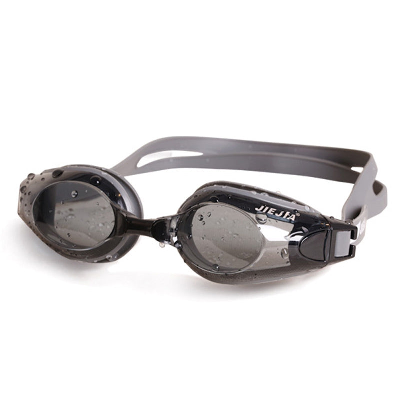 JIEJIA AH100 Adult Swimming Goggles Waterproof HD Glasses Anti-Fog Eyeglasses - Black / Grey