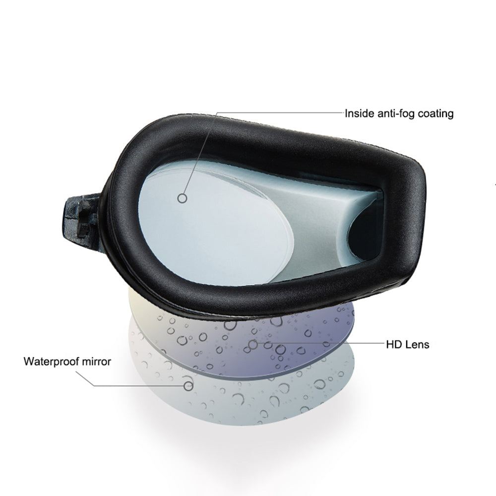 JIEJIA AH100 Adult Swimming Goggles Waterproof HD Glasses Anti-Fog Eyeglasses - Black / Grey