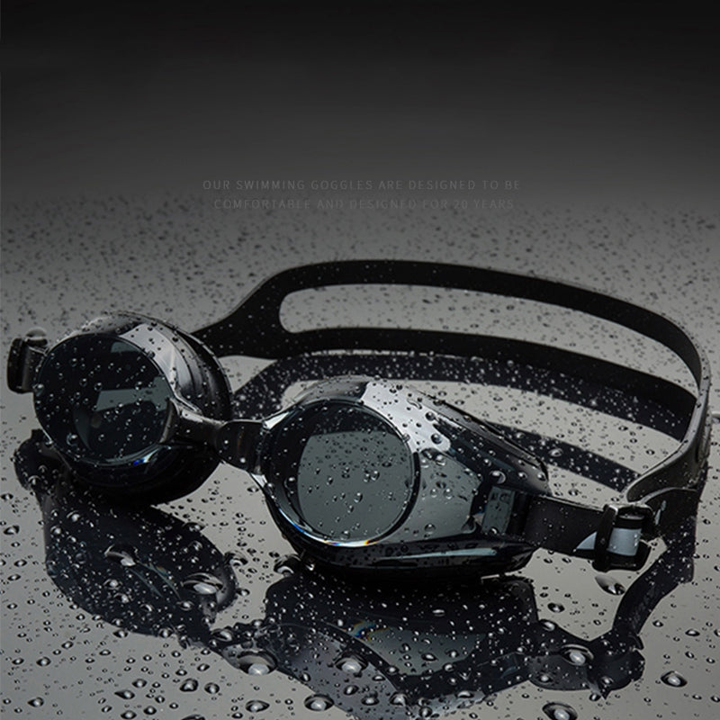 Jiejia AM100 Swimming Goggles HD Waterproof Glasses Anti-Fog Anti-UV Eyeglasses - Black