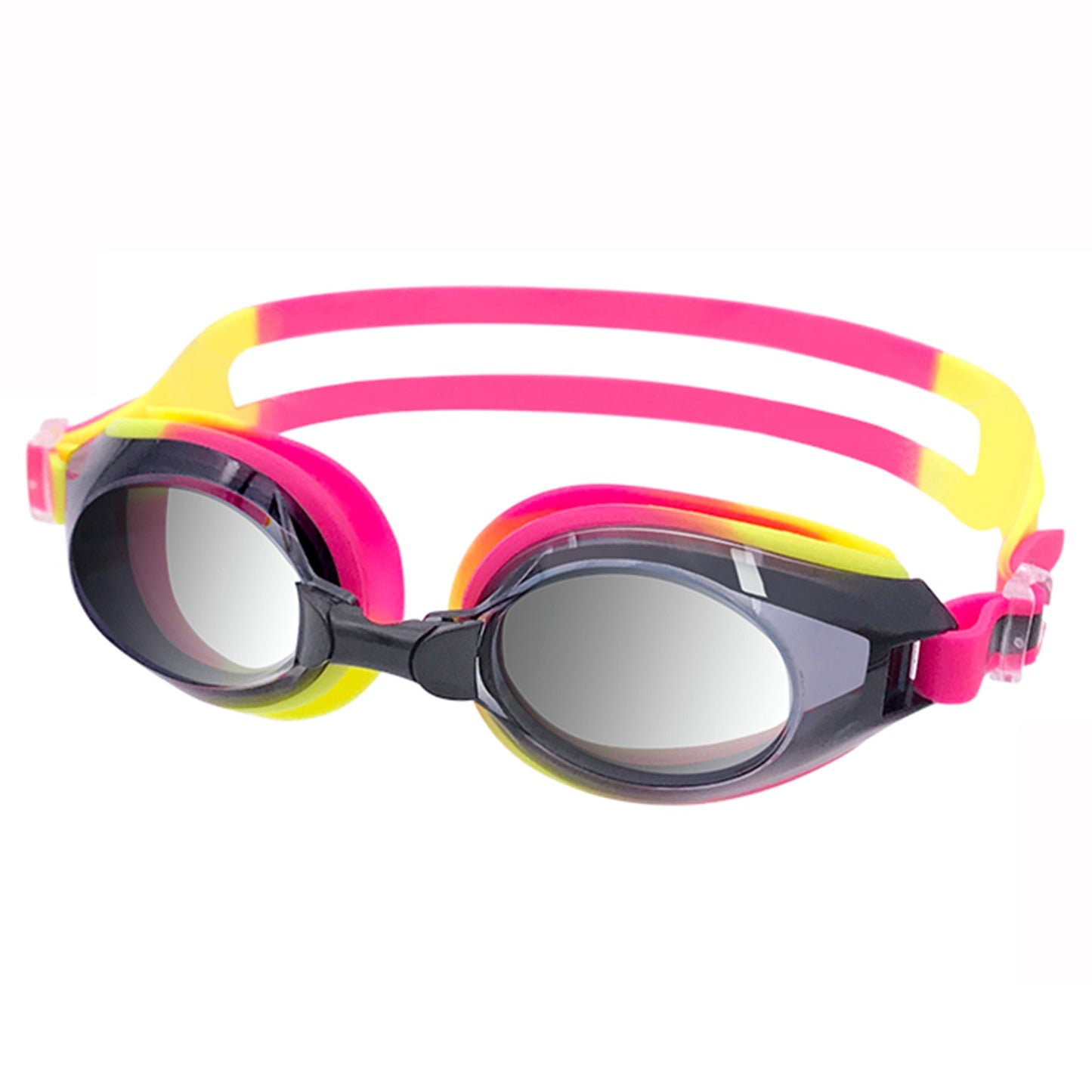 Jiejia AM100 Swimming Goggles HD Waterproof Glasses Anti-Fog Anti-UV Eyeglasses - Red / Yellow