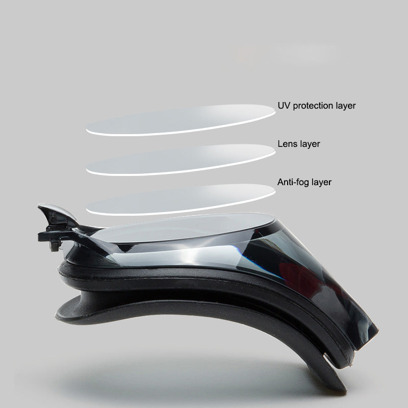 Jiejia AM100 Swimming Goggles HD Waterproof Glasses Anti-Fog Anti-UV Eyeglasses - Black / Grey