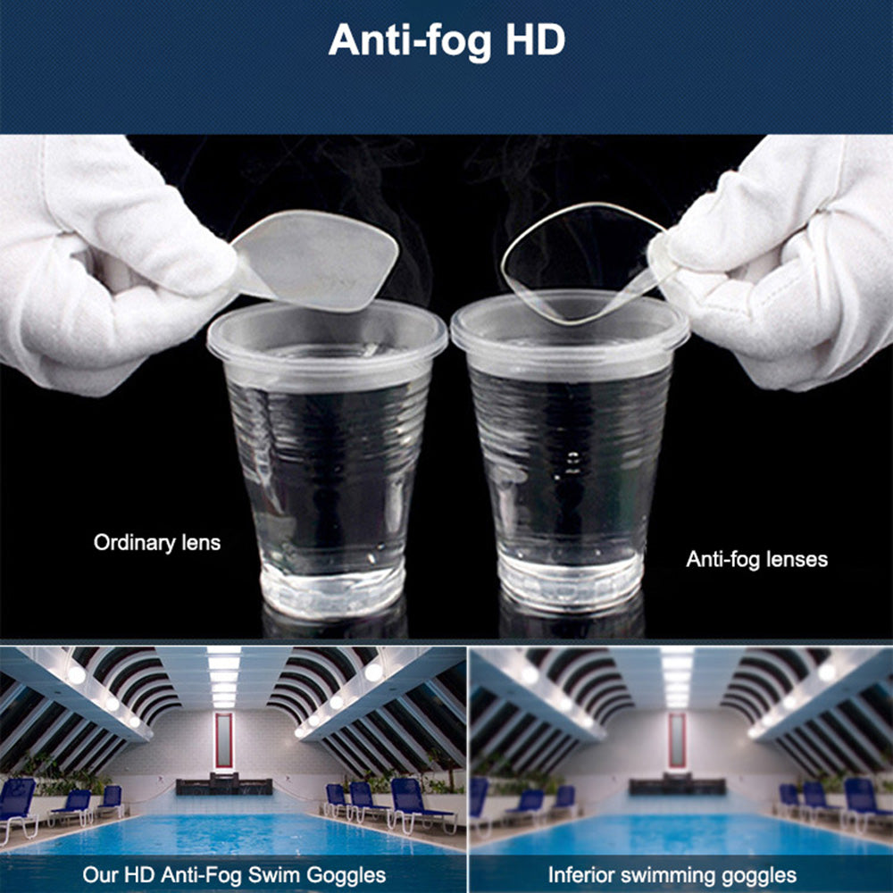 Jiejia J2659 Swimming Goggles HD Clear Anti-Fog No Leaking Glasses for Men Women - Blue