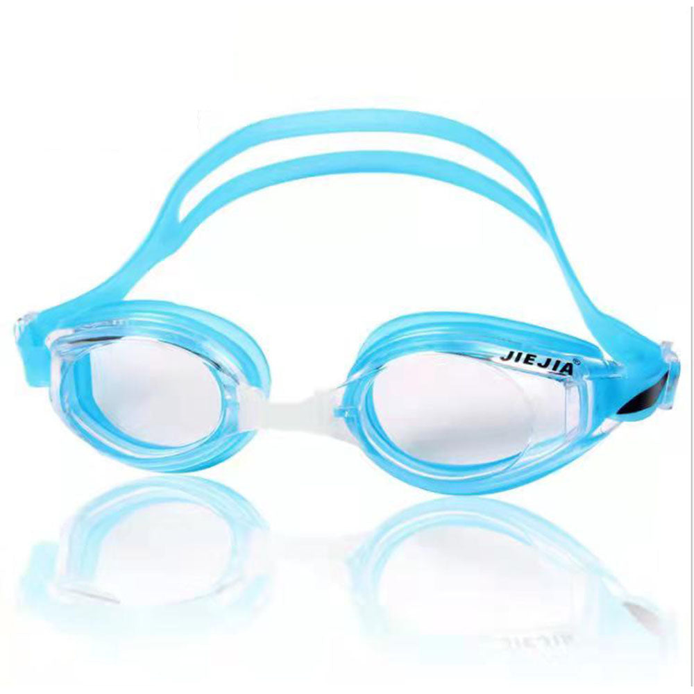Jiejia J2659 Swimming Goggles HD Clear Anti-Fog No Leaking Glasses for Men Women - Transparent Blue