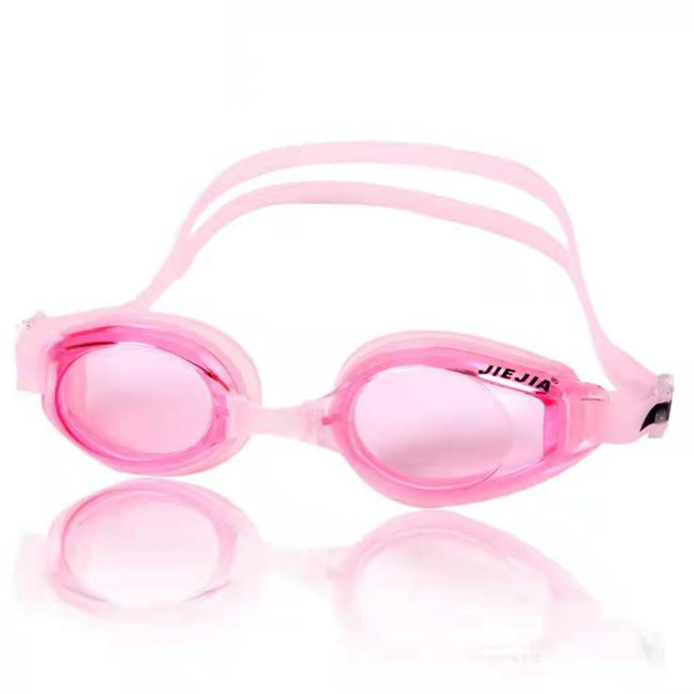 Jiejia J2659 Swimming Goggles HD Clear Anti-Fog No Leaking Glasses for Men Women - Pink
