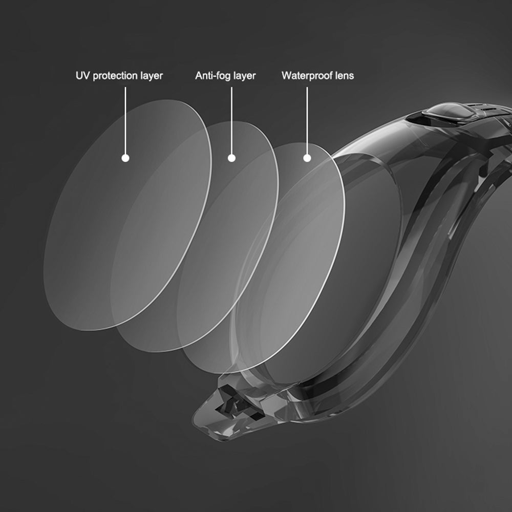 Jiejia OPT2660 Myopia Swimming Goggles HD Waterproof Anti-Fog Anti-UV Eyeglasses - Black / 150 Degrees