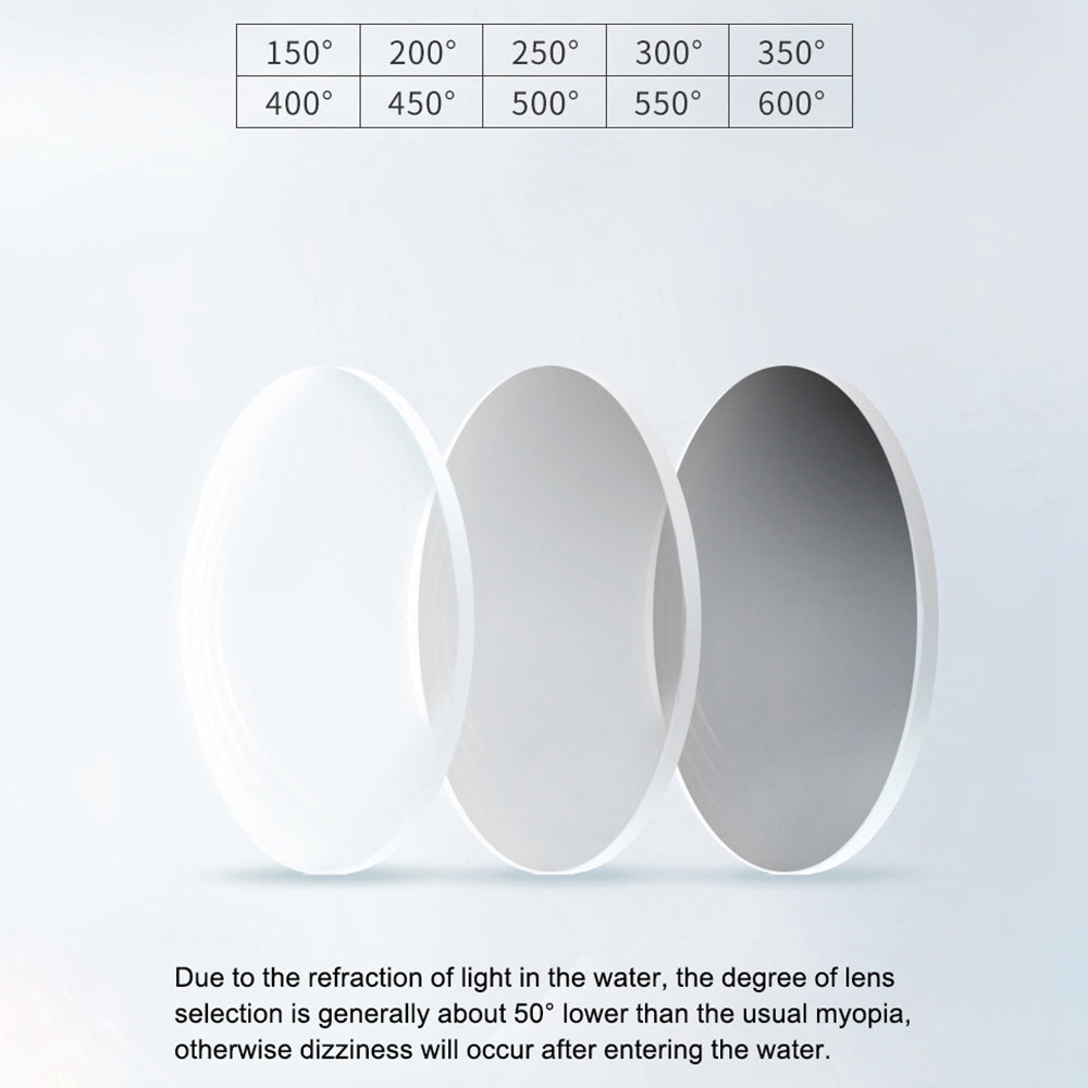 Jiejia OPT2660 Myopia Swimming Goggles HD Waterproof Anti-Fog Anti-UV Eyeglasses - Black / 550 Degrees