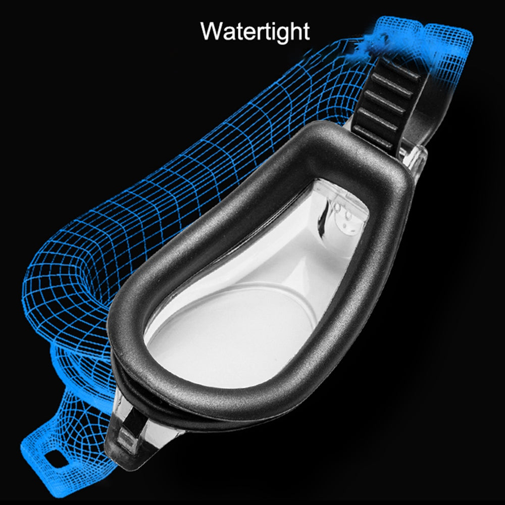 Jiejia OPT2660 Myopia Swimming Goggles HD Waterproof Anti-Fog Anti-UV Eyeglasses - Black / 600 Degrees