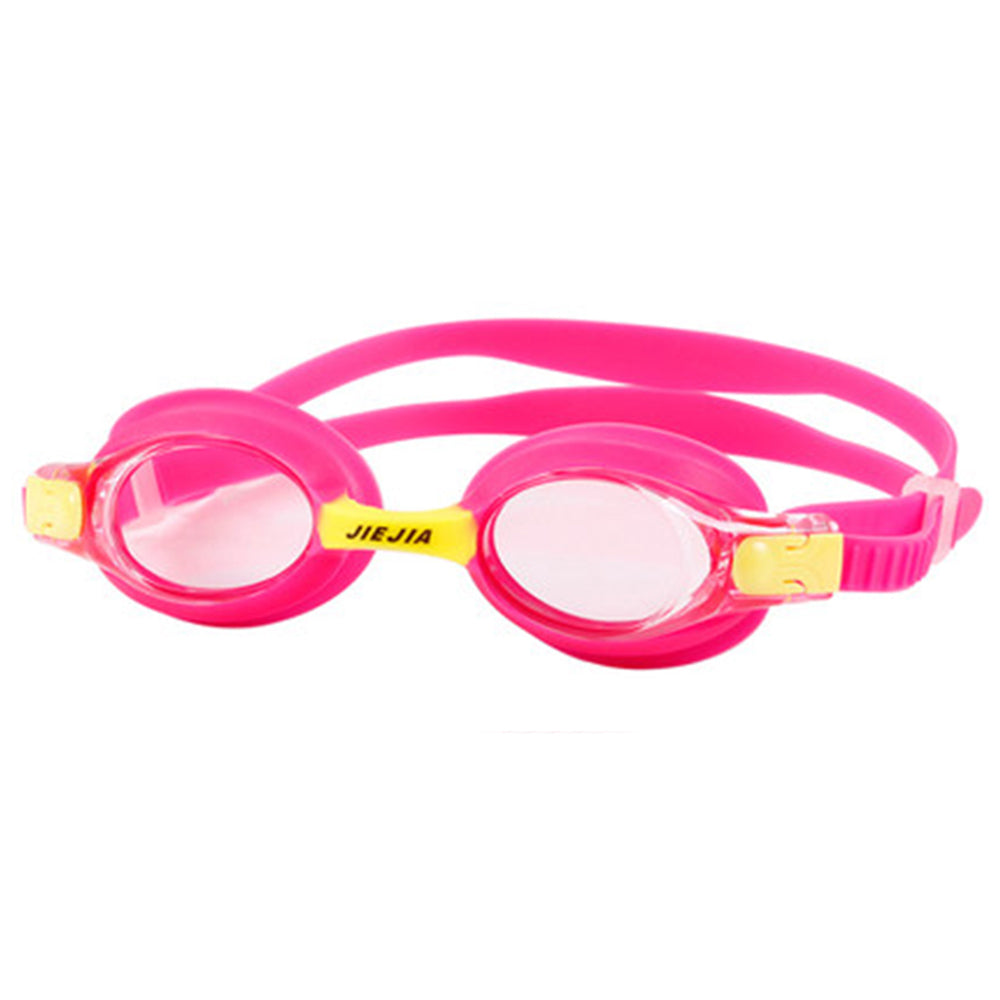 Jiejia J2670 Kids HD Swimming Goggles Waterproof Glasses Children Anti-Fog Anti-UV Eyeglasses - Rose