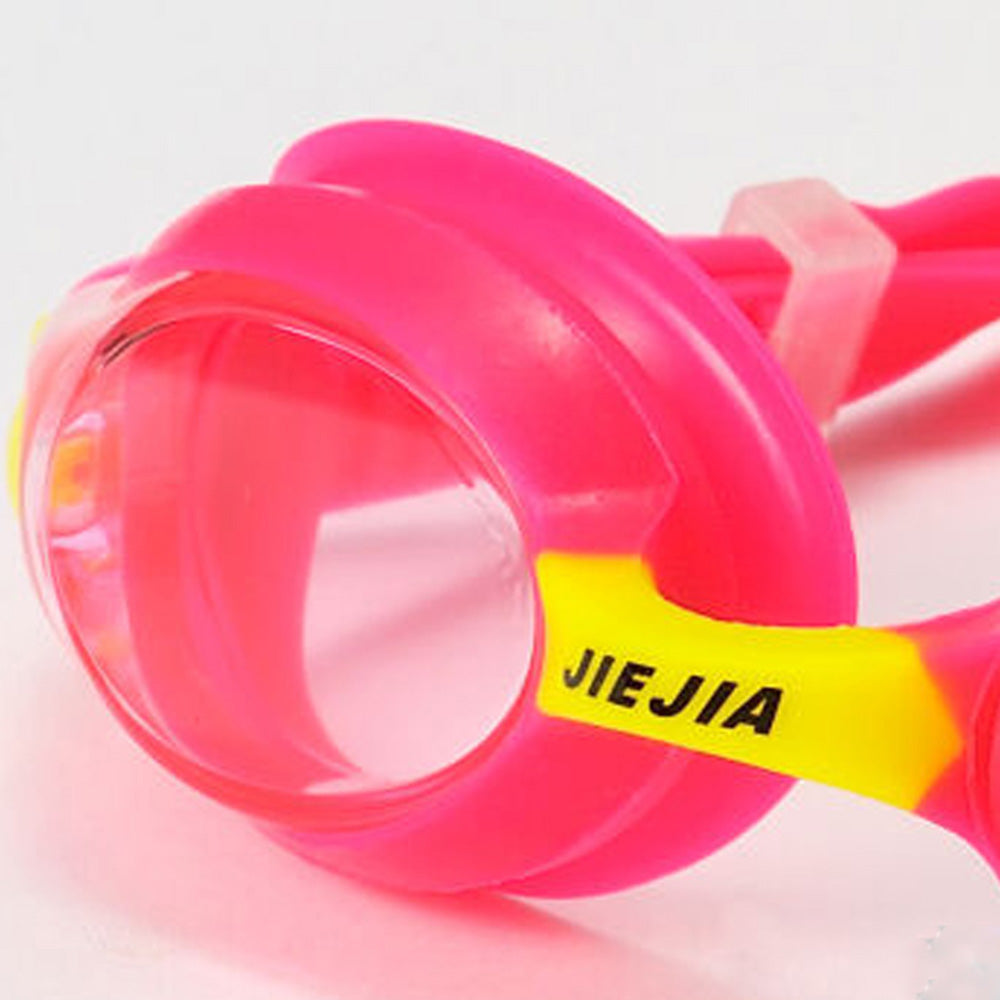 Jiejia J2670 Kids HD Swimming Goggles Waterproof Glasses Children Anti-Fog Anti-UV Eyeglasses - Rose