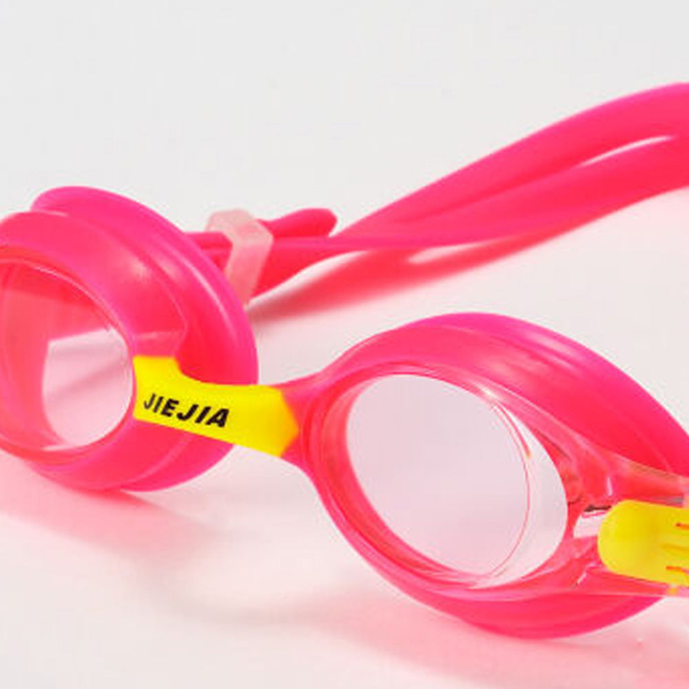 Jiejia J2670 Kids HD Swimming Goggles Waterproof Glasses Children Anti-Fog Anti-UV Eyeglasses - Rose