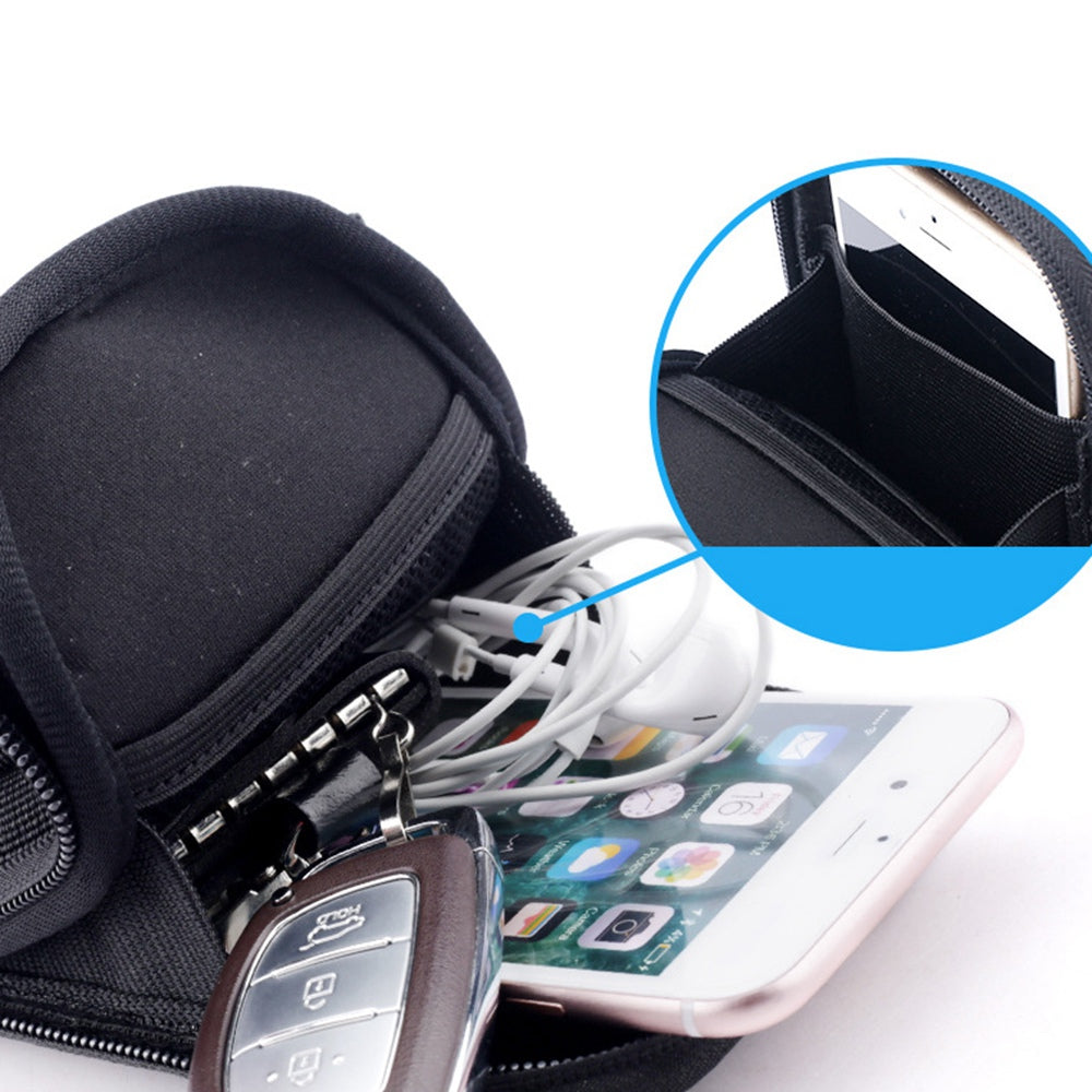 Uniqkart Fashion Camouflage Waterproof Sports Arm Bag Adjustable Armband Phone Storage Bag - Black