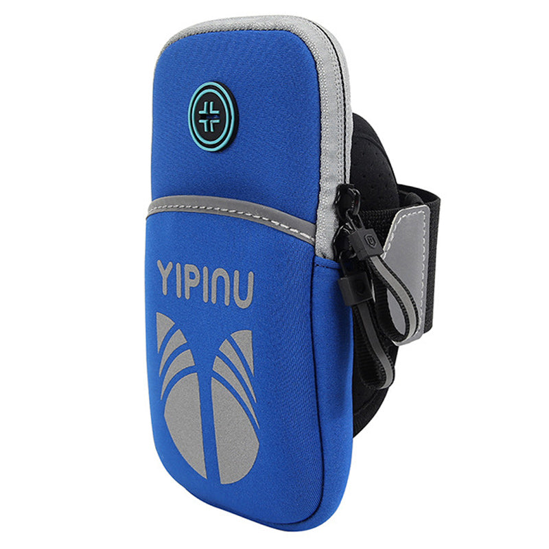 Uniqkart Stylish Reflective Waterproof Sports Running Arm Bag Adjustable Armband Phone Storage Pouch - Blue