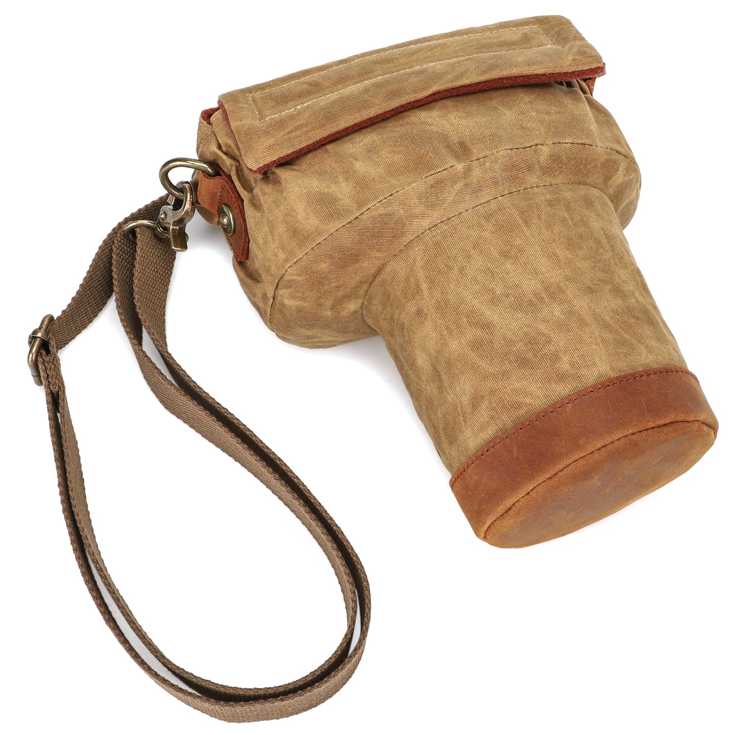 K809 for Canon/Nikon/Sony Shock-absorbing Anti-fall SLR Camera Carrying Bag Canvas Camera Protection Bag with Shoulder Strap - Khaki