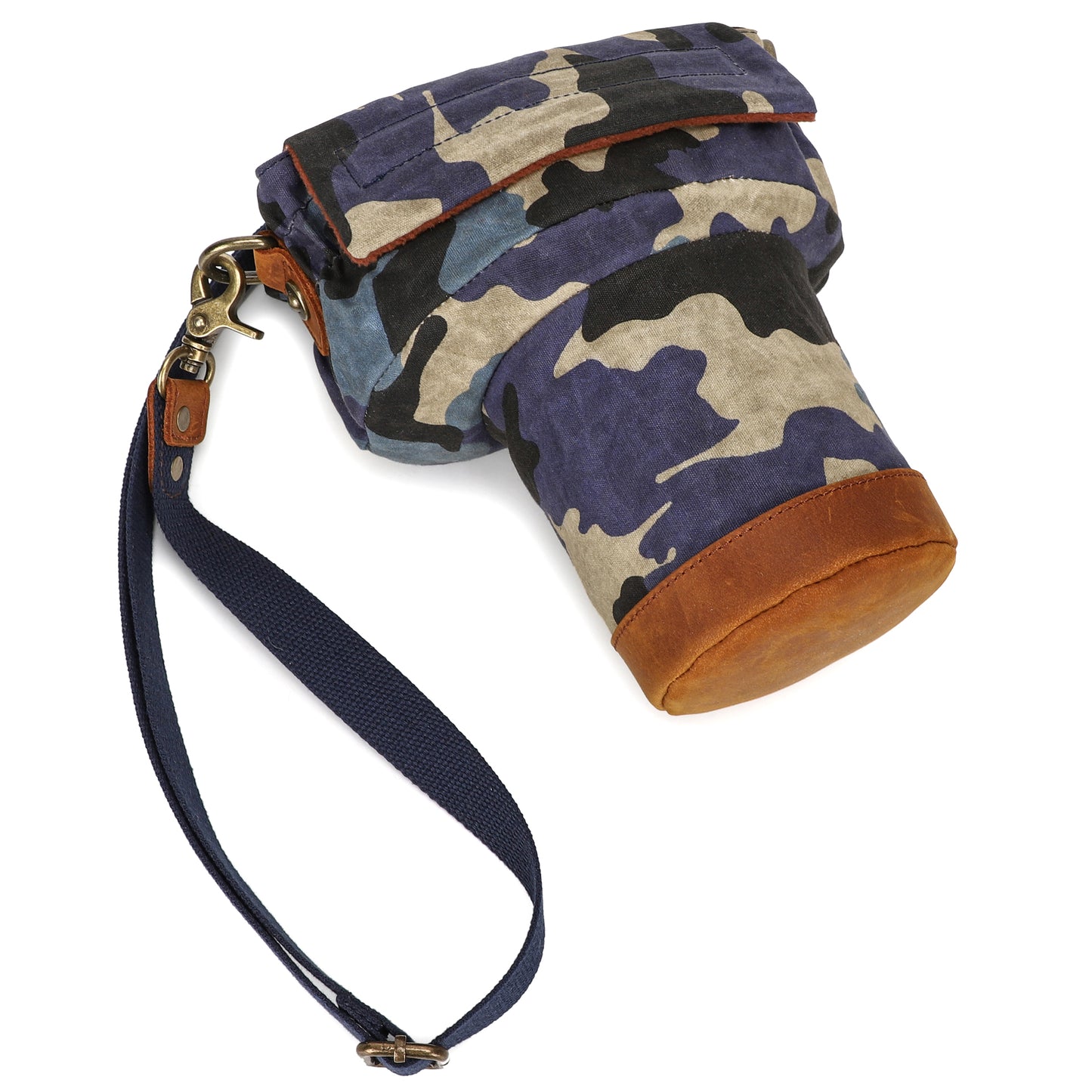 JCCOTTON K809 for Canon/Nikon/Sony Shock-absorbing Anti-fall SLR Camera Carrying Bag Canvas Camera Protection Bag with Shoulder Strap - Camouflage Blue