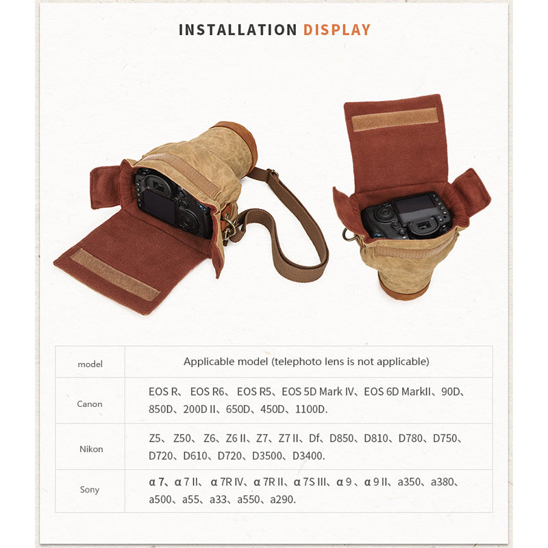 JCCOTTON K809 for Canon/Nikon/Sony Shock-absorbing Anti-fall SLR Camera Carrying Bag Canvas Camera Protection Bag with Shoulder Strap - Camouflage Yellow
