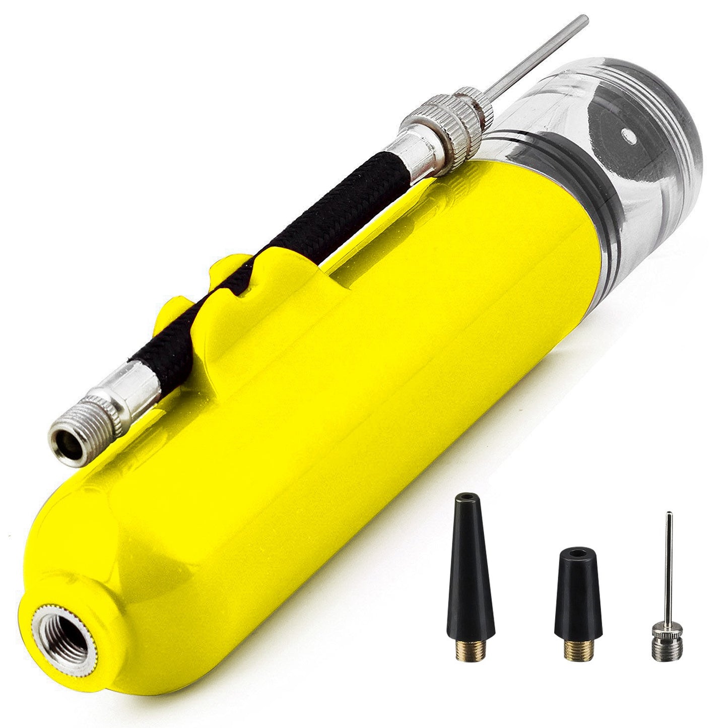 H08QT Two-Way Mini Pump Sports Ball Pump Kit with Needles Portable Fast Ball Inflation for Basketball Football Volleyball - Yellow