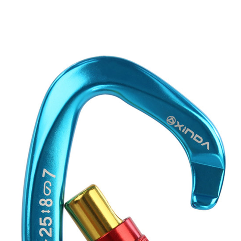 XINDA XD-Q9628 Heavy Duty 25KN Carabiner Clip D-Shape Rock Climbing Hanging Hook Fast Locking for Camping Hiking Outdoor Gym Hammock Dog Leash - Orange