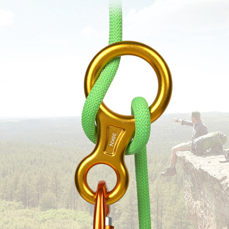 Xinda TP8601P 35KN Aluminum Alloy 8 Descender Heavy Duty Climbing Gear Downhill Equipment Rigging Plate - Gold