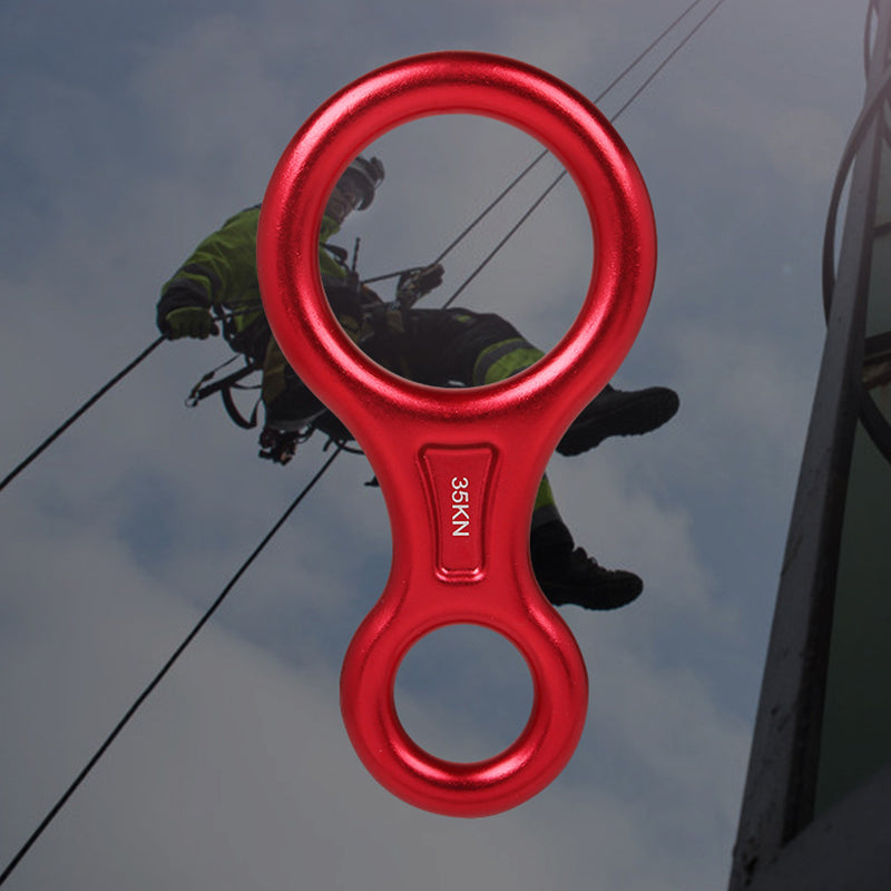 Xinda TP8601P 35KN Aluminum Alloy 8 Descender Heavy Duty Climbing Gear Downhill Equipment Rigging Plate - Red