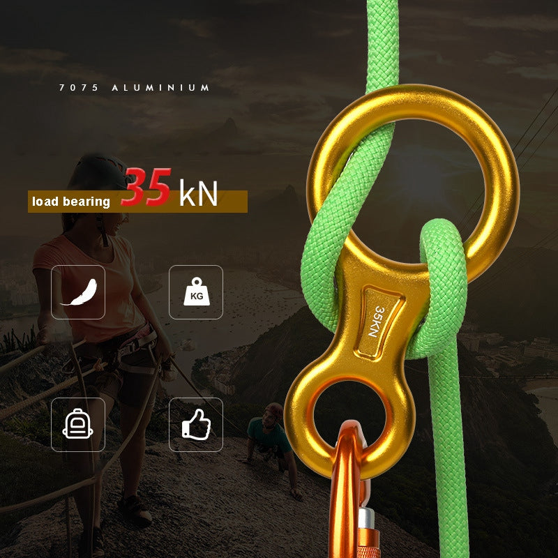 Xinda TP8601P 35KN Aluminum Alloy 8 Descender Heavy Duty Climbing Gear Downhill Equipment Rigging Plate - Blue