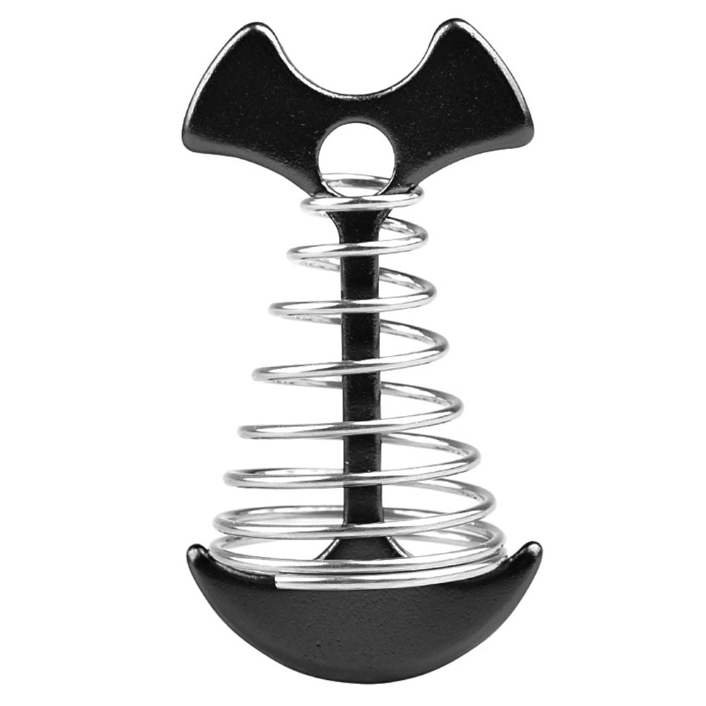 Uniqkart FSK1003043 Fishbone Shape Anchor Hooks Awning Cover Stake Fixed Nail Adjustable Tent Rope Buckle, Size S - Black