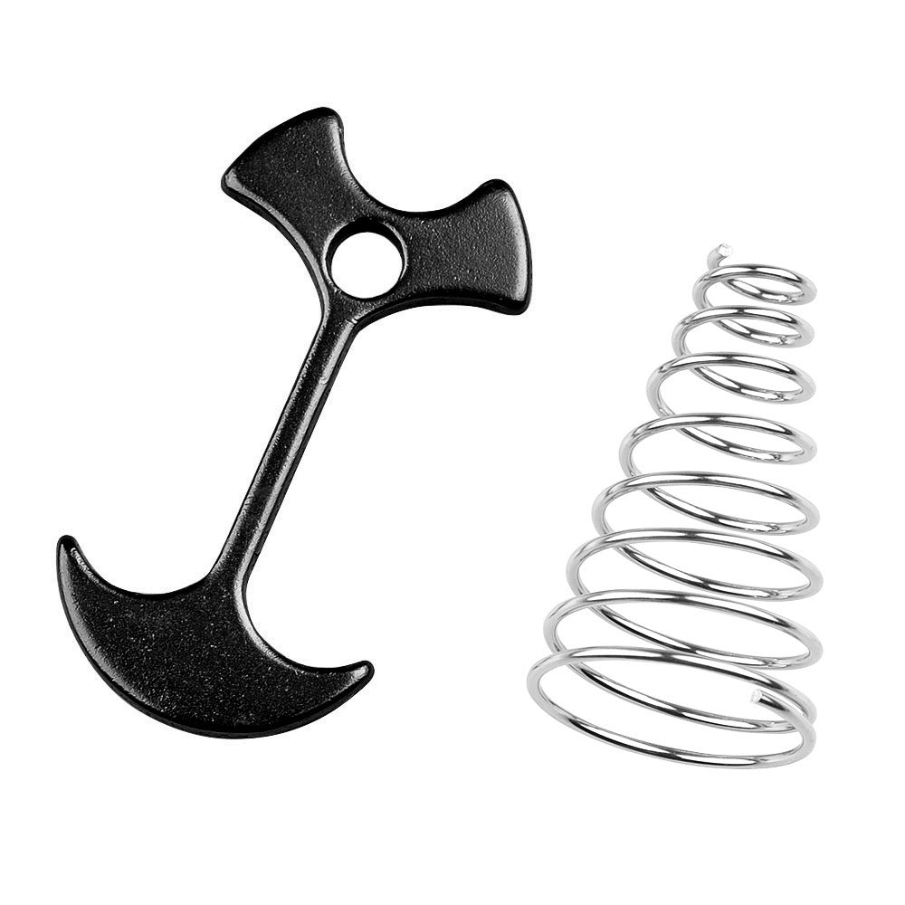 Uniqkart FSK1003043 Fishbone Shape Anchor Hooks Awning Cover Stake Fixed Nail Adjustable Tent Rope Buckle, Size S - Black