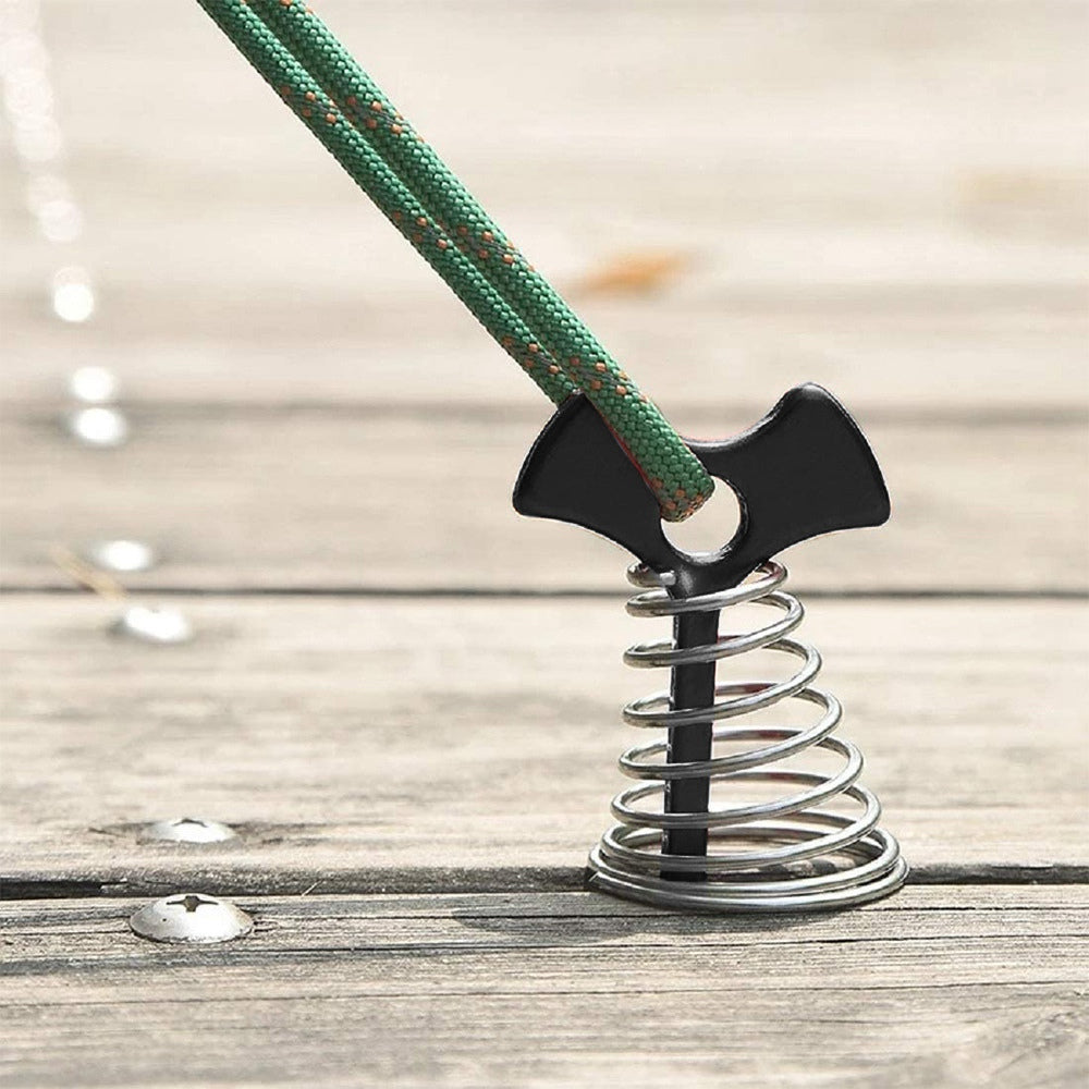 Uniqkart FSK1003043 Fishbone Shape Anchor Hooks Awning Cover Stake Fixed Nail Adjustable Tent Rope Buckle, Size S - Black