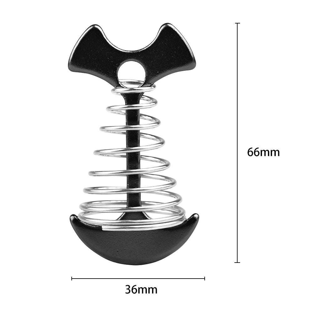 Uniqkart FSK1003043 Fishbone Shape Anchor Hooks Awning Cover Stake Fixed Nail Adjustable Tent Rope Buckle, Size S - Black