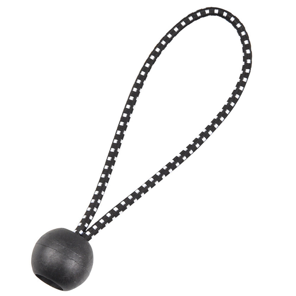 Uniqkart 10Pcs Tent Tie Down Rope Elastic Ball Buckle Fixed Strap for Outdoor Camping Hiking Fishing Awning - Black / White