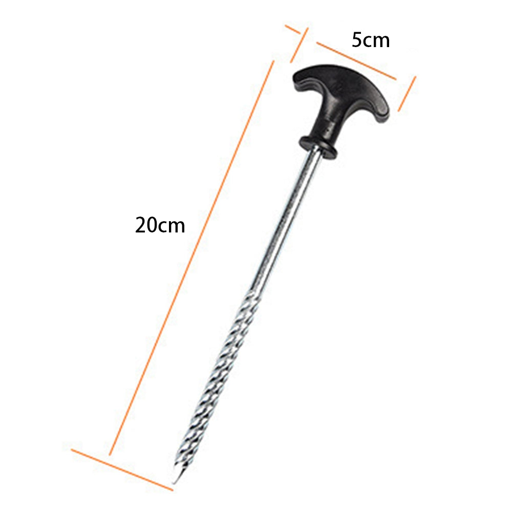 Uniqkart DD-JS001-TX Frozen Ground Windproof Tent Peg T-shape Spiral Screw Outdoor Camping Tool