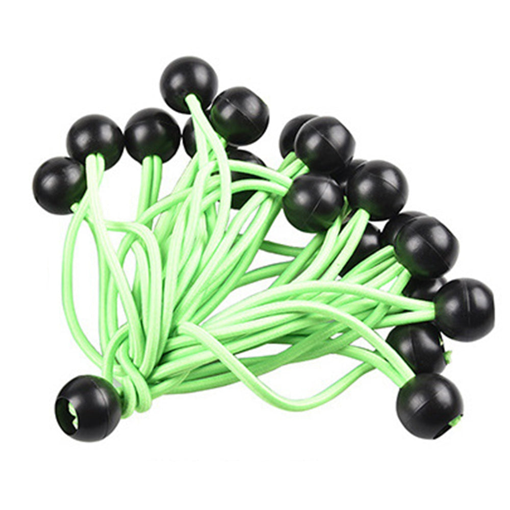 Uniqkart 10Pcs Elastic Ball Buckle Fixed Strap for Outdoor Camping Hiking Fishing Awning Tent Tie Down Rope - Green