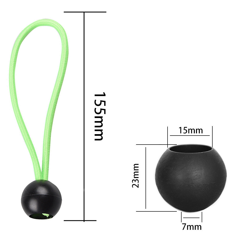 Uniqkart 10Pcs Elastic Ball Buckle Fixed Strap for Outdoor Camping Hiking Fishing Awning Tent Tie Down Rope - Green