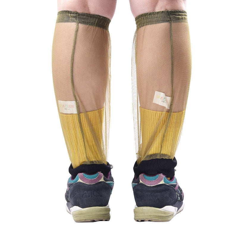 Uniqkart FWKTT-001 1 Pair Outdoor Anti-mosquito Mesh Foot Covers Mountain Climbing Camping Netting - Green