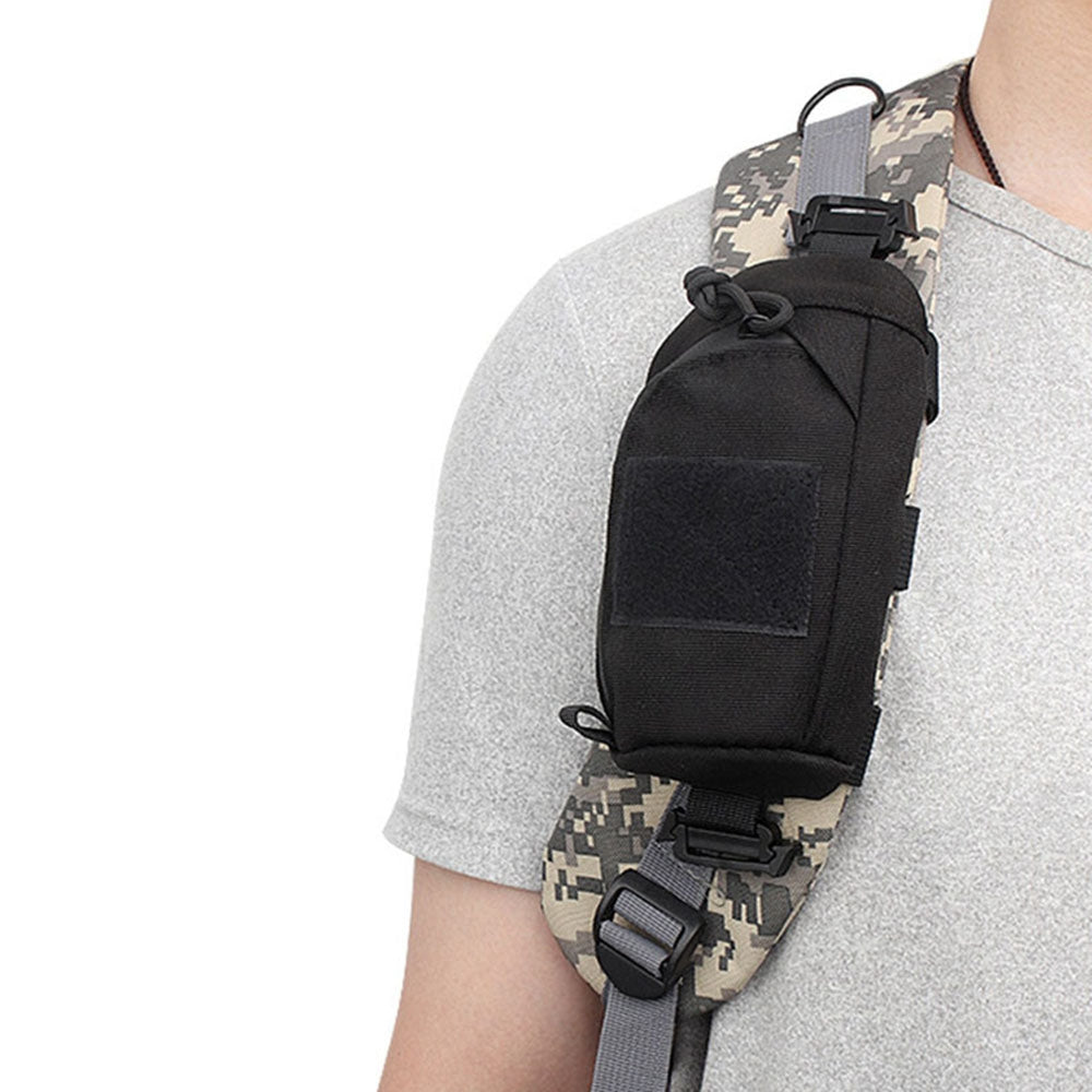 Uniqkart H244 Shoulder Strap Tactical Pouch Military Tool Bag Outdoor Accessory Bag Phone Pack for Hunting Camping Hiking - Black