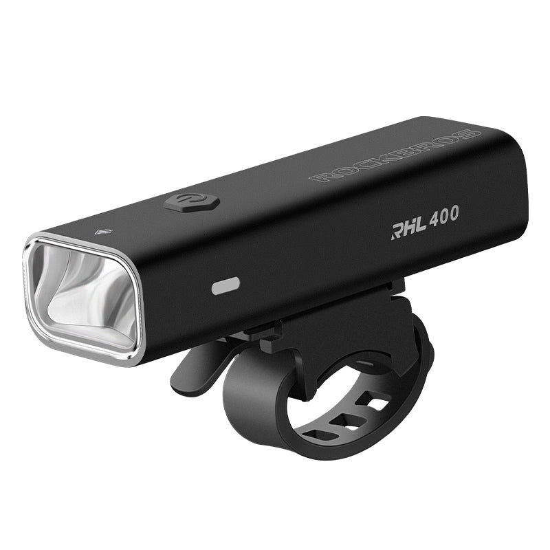 Rockbros RHL400 Super Bright USB Rechargeable Bike LED Light Waterproof Front Headlight for Road Cycling Safety