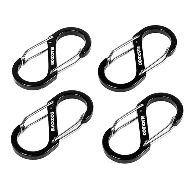 Blackdog BD-ZPPJ003 4Pcs S-Biner Aluminum Alloy Carabiner Slide Lock Multifunction Hanging Hook
