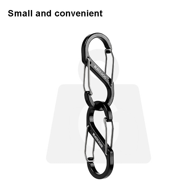 Blackdog BD-ZPPJ003 4Pcs S-Biner Aluminum Alloy Carabiner Slide Lock Multifunction Hanging Hook
