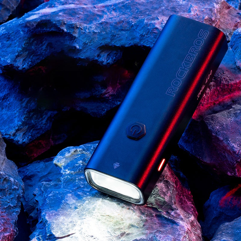 Rockbros RHL600 Super Bright Bike Headlight Night Safety Bicycle Front Light Flashlight USB Rechargeable IPX6 Waterproof Torch - Gradient Blue