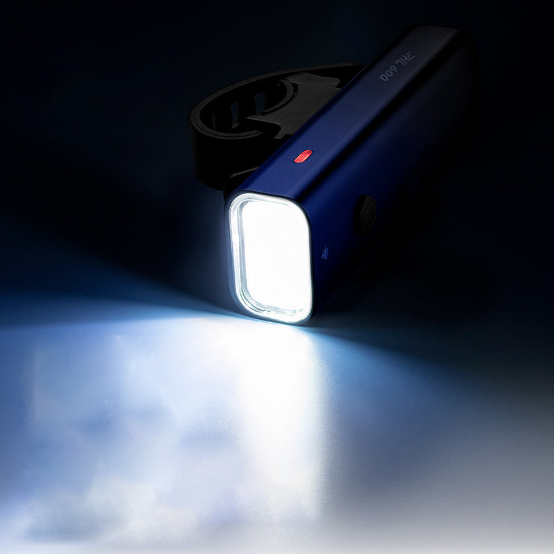 Rockbros RHL600 Super Bright Bike Headlight Night Safety Bicycle Front Light Flashlight USB Rechargeable IPX6 Waterproof Torch - Gradient Blue