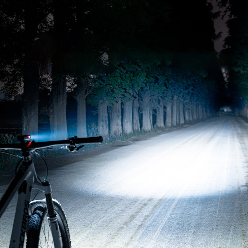 Rockbros RHL600 Super Bright Bike Headlight Night Safety Bicycle Front Light Flashlight USB Rechargeable IPX6 Waterproof Torch - Black