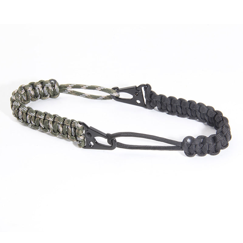 Hand-woven Nylon 7-core Parachute Rope Outdoor Camping Hiking Olecranon Hook Lanyard - Black