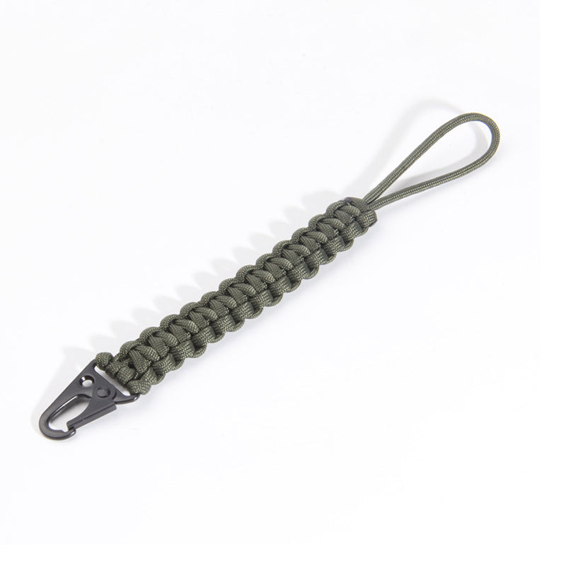 Hand-woven Nylon 7-core Parachute Rope Outdoor Camping Hiking Olecranon Hook Lanyard - Army Green
