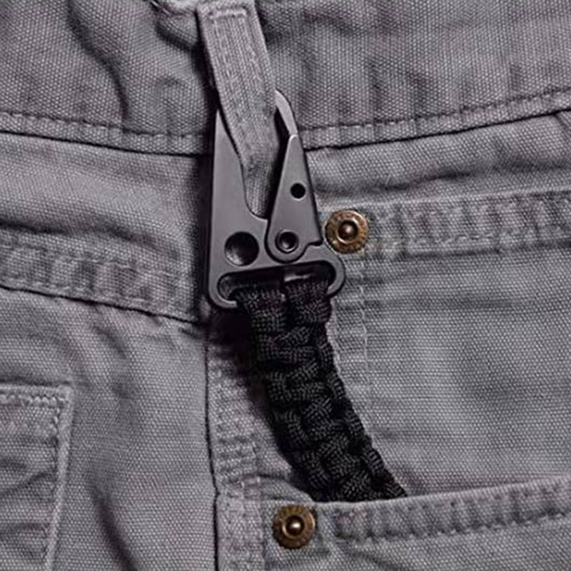 Hand-woven Nylon 7-core Parachute Rope Outdoor Camping Hiking Olecranon Hook Lanyard - Army Green