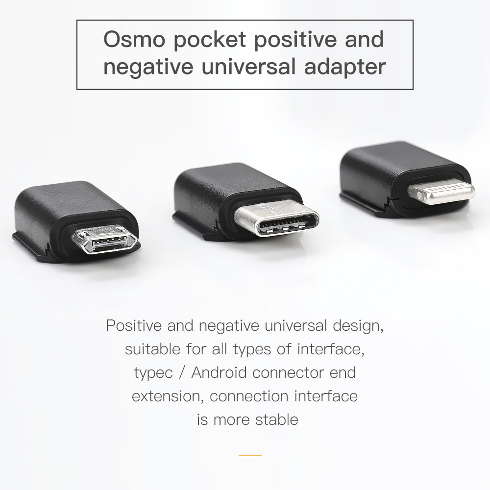 3-in-1 RCSTQ Smartphone Adapter Lightning 8Pin + Type-C + Micro USB Connectors for DJI Osmo Pocket