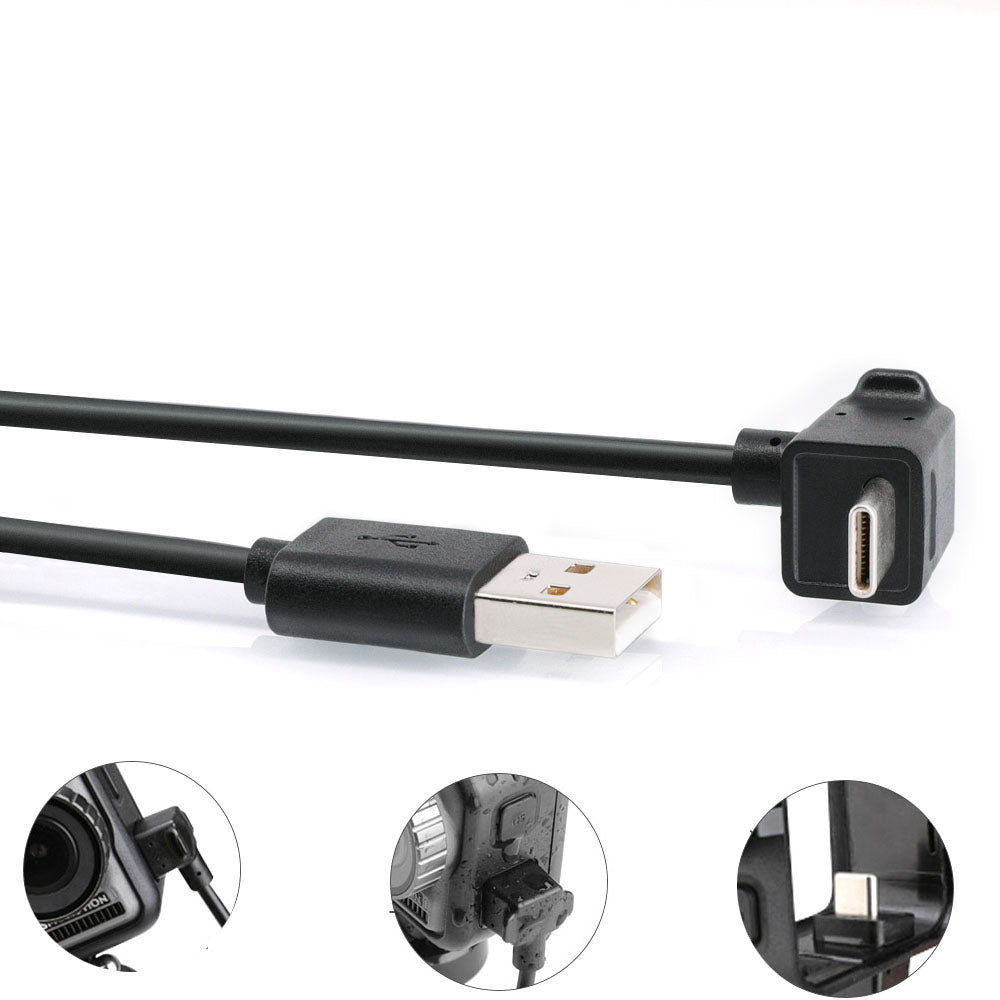 RCSTQ Waterproof Charging Cable Type-C Interface Fast Charger for DJI OSMO Action Sports Camera