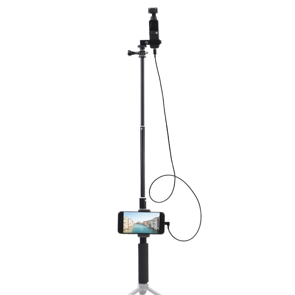 Uniqkart for DJI OSMO Pocket Extension Pole Selfie Stick with Phone Fixed Clip Module Type-C Cable