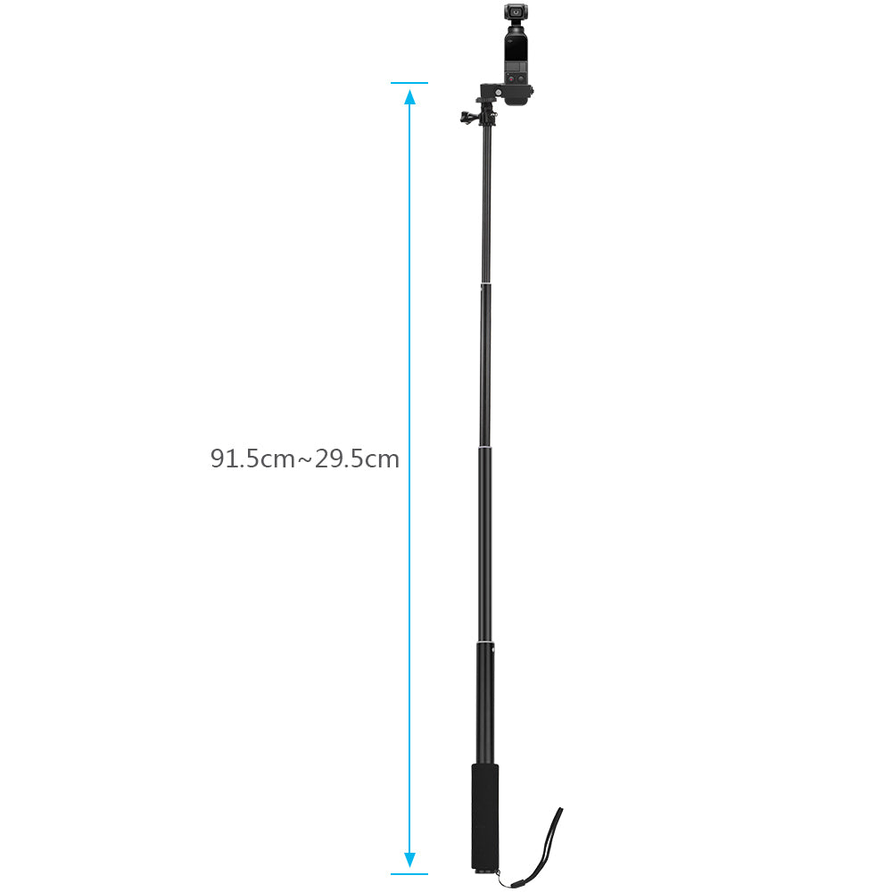 Uniqkart for DJI OSMO Pocket Extension Pole Selfie Stick with Phone Fixed Clip Module Type-C Cable